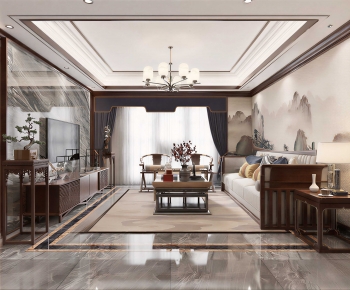 New Chinese Style A Living Room-ID:782131916