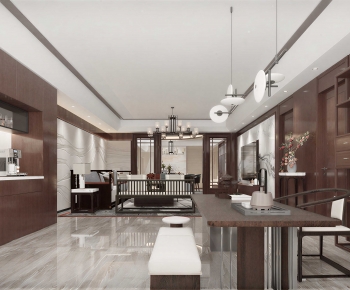 New Chinese Style A Living Room-ID:934513092