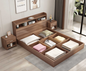 Modern Double Bed-ID:398972995