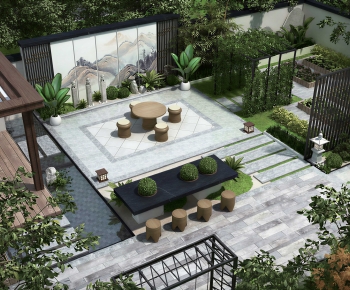 New Chinese Style Courtyard/landscape-ID:874777087