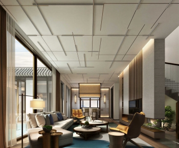 New Chinese Style A Living Room-ID:682173973