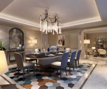 Simple European Style Dining Room-ID:208827024
