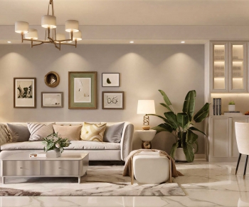 Simple European Style A Living Room-ID:210239891