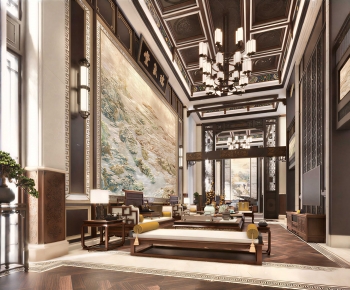 New Chinese Style A Living Room-ID:299884088