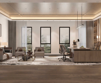 New Chinese Style Manager's Office-ID:135133984
