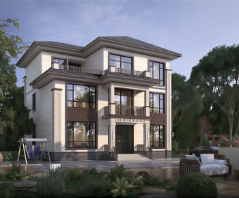 New Chinese Style Villa Appearance-ID:931462059