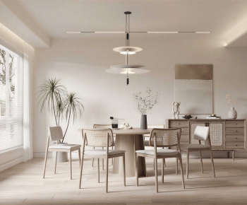 Wabi-sabi Style Dining Room-ID:656380891