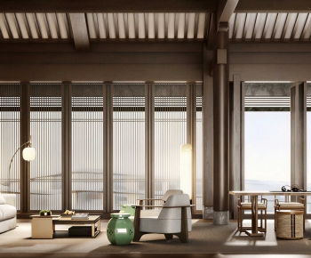 New Chinese Style A Living Room-ID:659842971