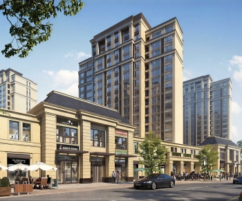 Simple European Style Appearance Of Commercial Building-ID:638401035