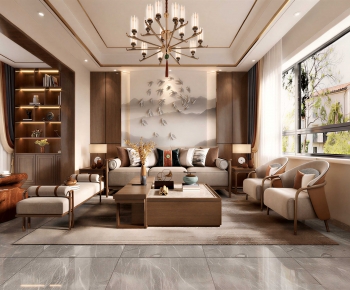 New Chinese Style A Living Room-ID:276052008