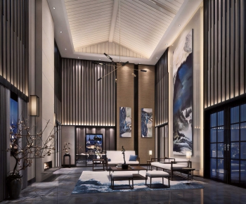 New Chinese Style A Living Room-ID:994760993