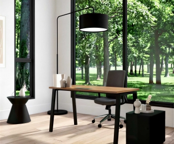 Modern Computer Desk And Chair-ID:673696049