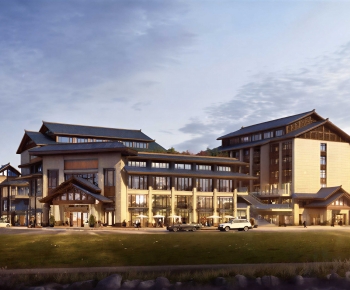 New Chinese Style Building Appearance-ID:437073958