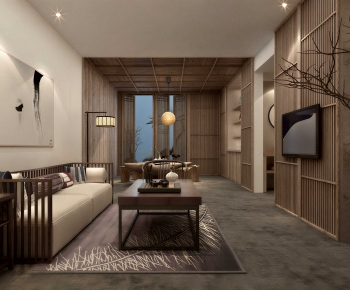 New Chinese Style A Living Room-ID:809070115