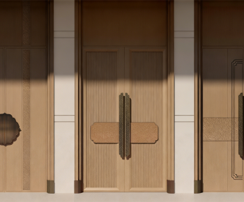 New Chinese Style Double Door-ID:989373928
