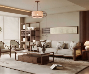 New Chinese Style A Living Room-ID:795344113