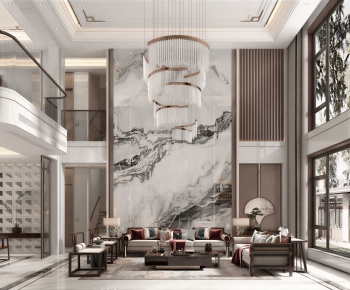New Chinese Style A Living Room-ID:724399098