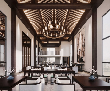 New Chinese Style A Living Room-ID:655721904