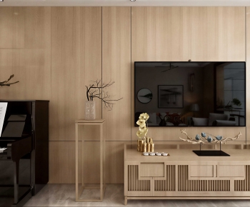 New Chinese Style A Living Room-ID:638504031