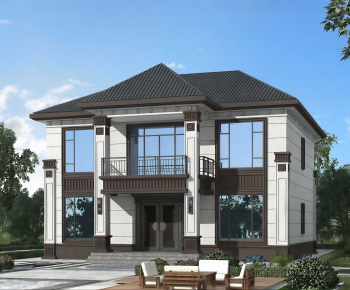 New Chinese Style Detached Villa-ID:455924995