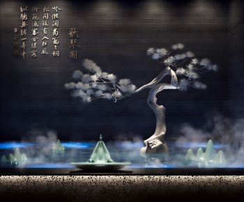 New Chinese Style TV Wall-ID:342423924
