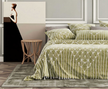 Modern Double Bed-ID:120868923