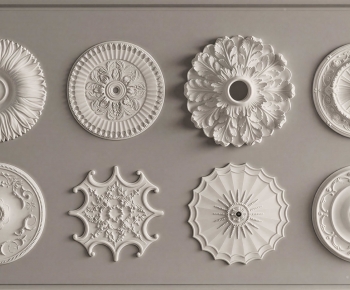 French Style Plaster Carved Top Plate-ID:370366108