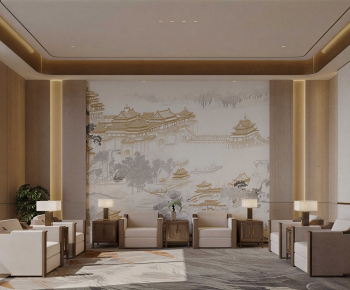 New Chinese Style Office Living Room-ID:446885116