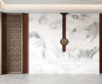 New Chinese Style TV Wall-ID:888374093