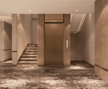 Modern Office Elevator Hall-ID:383667952