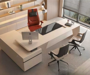 Modern Office Desk And Chair-ID:124761108