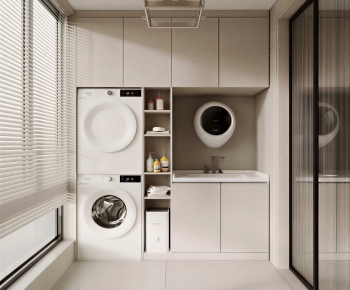 Modern Balcony Laundry Room-ID:599525937