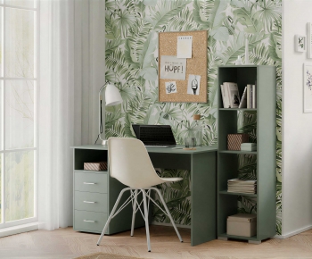 Modern Computer Desk And Chair-ID:206403977