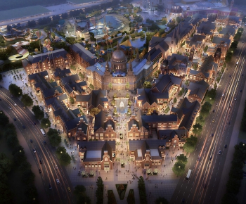 European Style Architectural Bird's-eye View Planning-ID:345724118