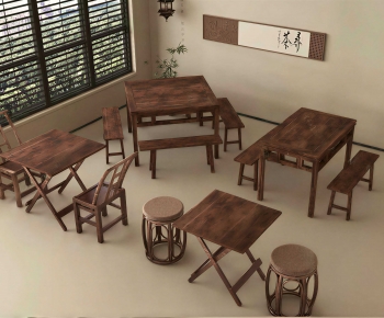 New Chinese Style Dining Table And Chairs-ID:205323938