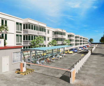 Modern Outdoor Parking Lot-ID:321729909