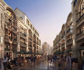 Simple European Style Commercial Street-ID:643728023