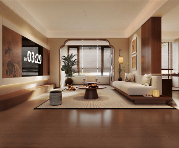New Chinese Style A Living Room-ID:311937097