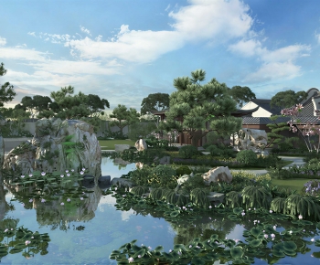 Chinese Style Garden Landscape-ID:429124121