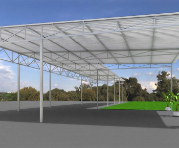 Industrial Style Outdoor Parking Lot-ID:912830844
