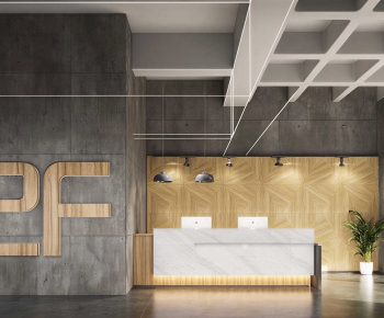 Industrial Style Office Reception Desk-ID:617577089