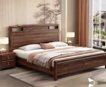 New Chinese Style Double Bed-ID:674590111