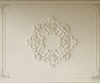 French Style Plaster Carved Top Plate-ID:373939999