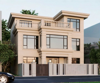 Simple European Style Detached Villa-ID:611952079