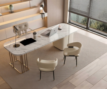 Modern Office Desk And Chair-ID:499746082