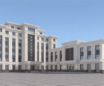 Simple European Style Appearance Of Commercial Building-ID:502584934