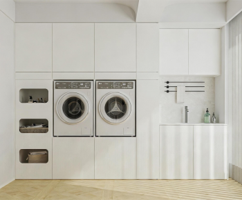 Modern Balcony Laundry Room-ID:796876916