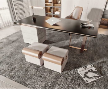 Modern Computer Desk And Chair-ID:865802056
