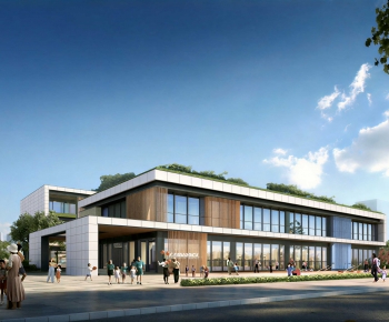 Modern Appearance Of Commercial Building-ID:964957005