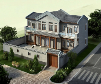 New Chinese Style Detached Villa-ID:385425092